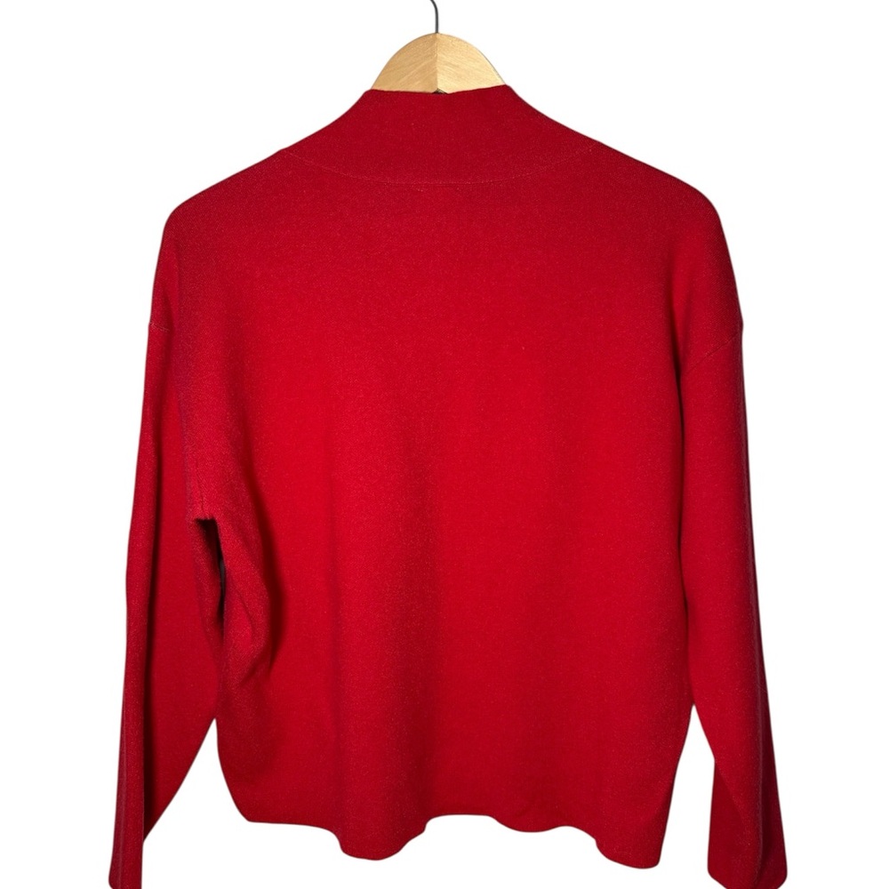 Maeve by Anthropologie Carys Je T’aime Mock Neck Sweater Red EUC - Picture 4 of 7